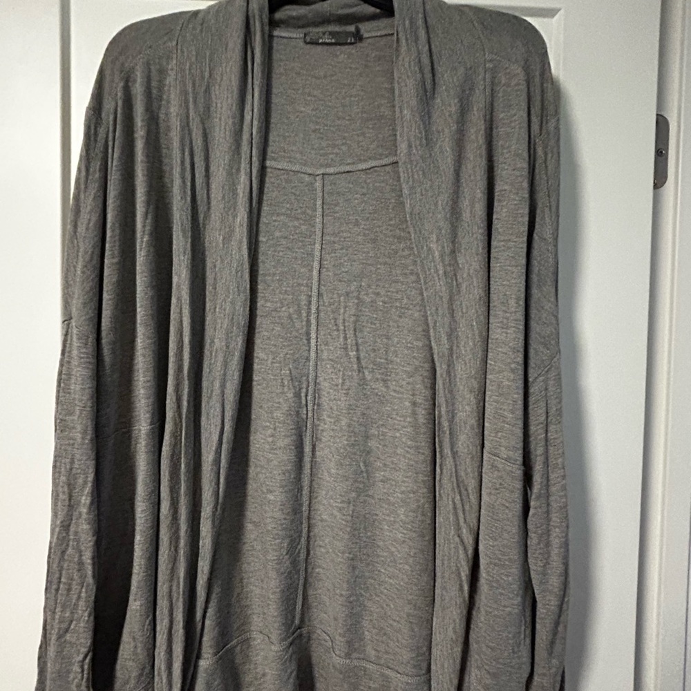 Prana Heather Gray Open-Front Women's Cardigan